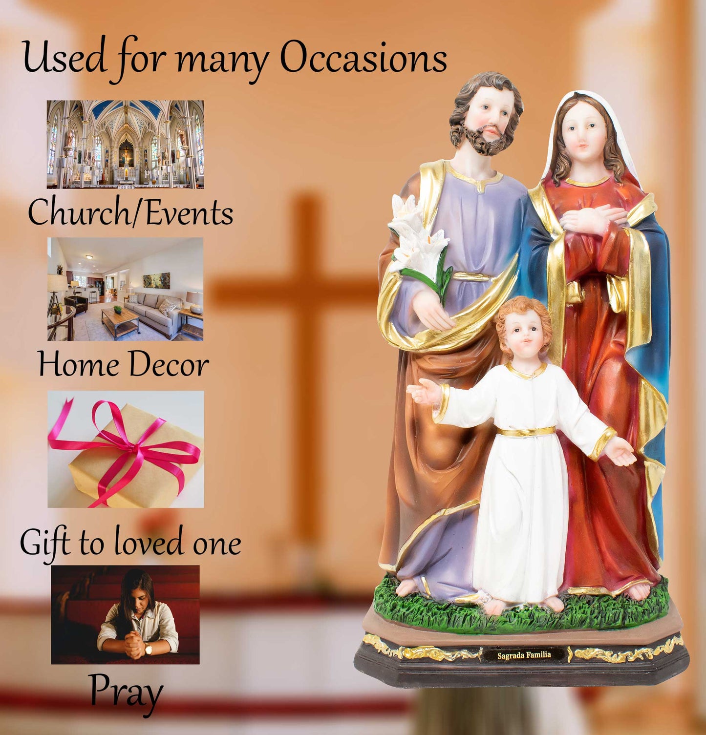 E.- ESTATUA DE LA SAGRADA FAMILIA 16 PULGADAS