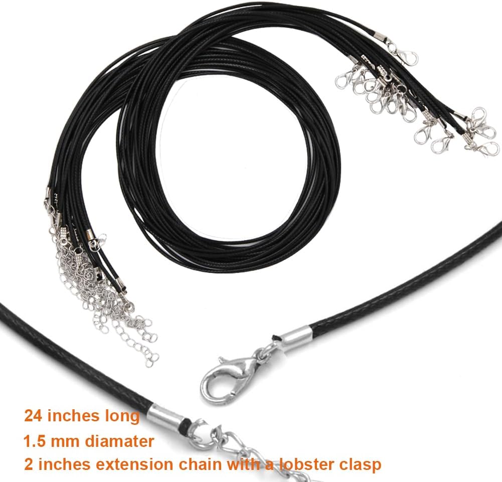 Cordón Collar Encerado Negro 24in 1.5mm