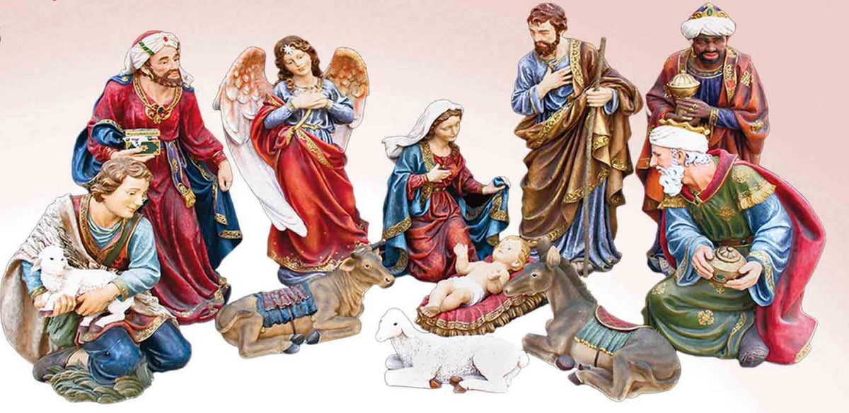 Nacimiento de poliresina de 12 pulgadas, set de 11 piezas