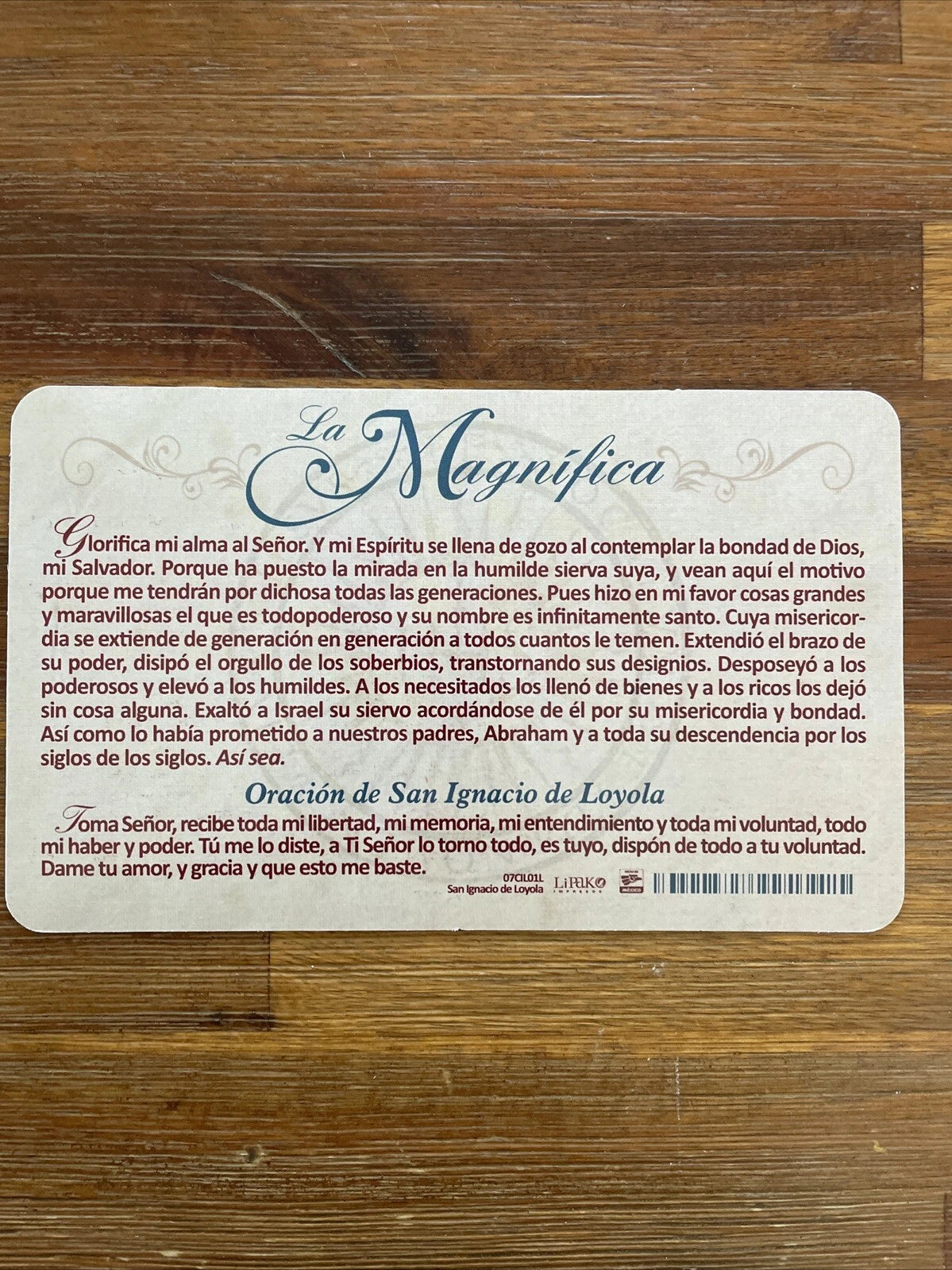 CEDULA : De San Ignacio.