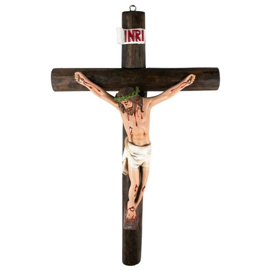 A.- CRUZ TRONCO CRISTO BLANCO 28 PULGADAS