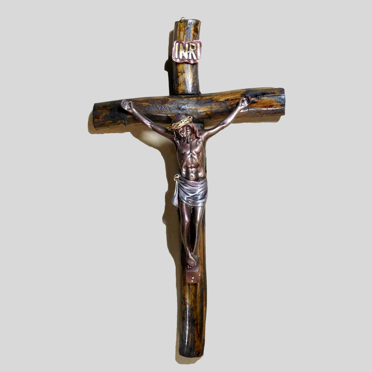Cruz Tronco Cristo Bronce Rojo 28 Pulgadas