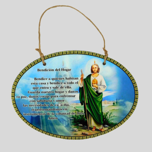 Placa de Pared San Judas Tadeo con Oración — Hecha en México