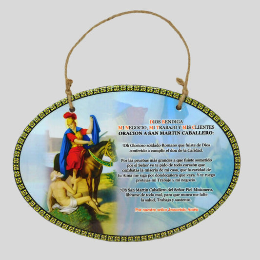 Placa de Pared San Martín Caballero con Oracion
