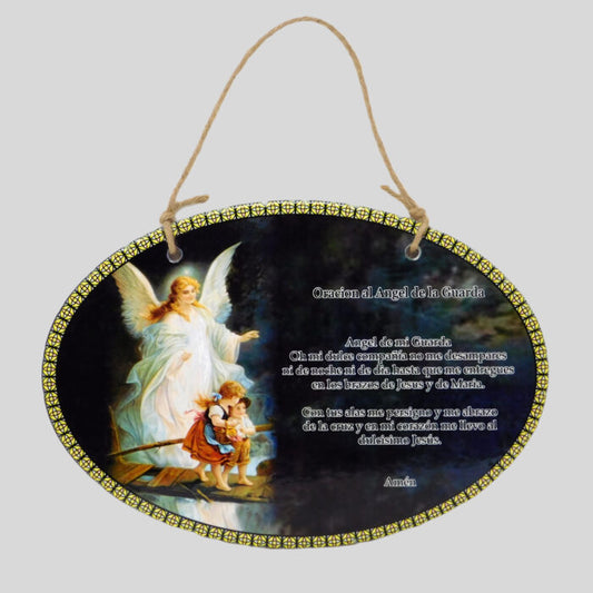 Placa de pared Ángel de la Guardia con Oración