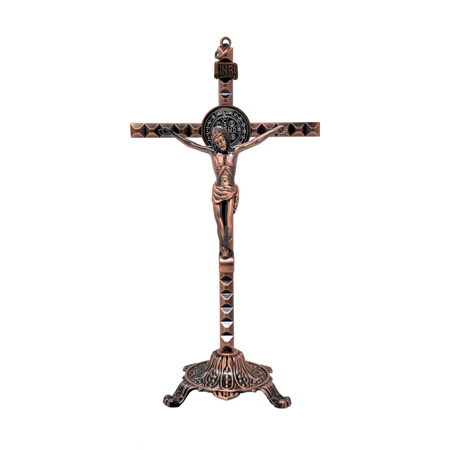 A11.-CRUZ SAN BENITO BASE BRONCE [11 PULGADAS]