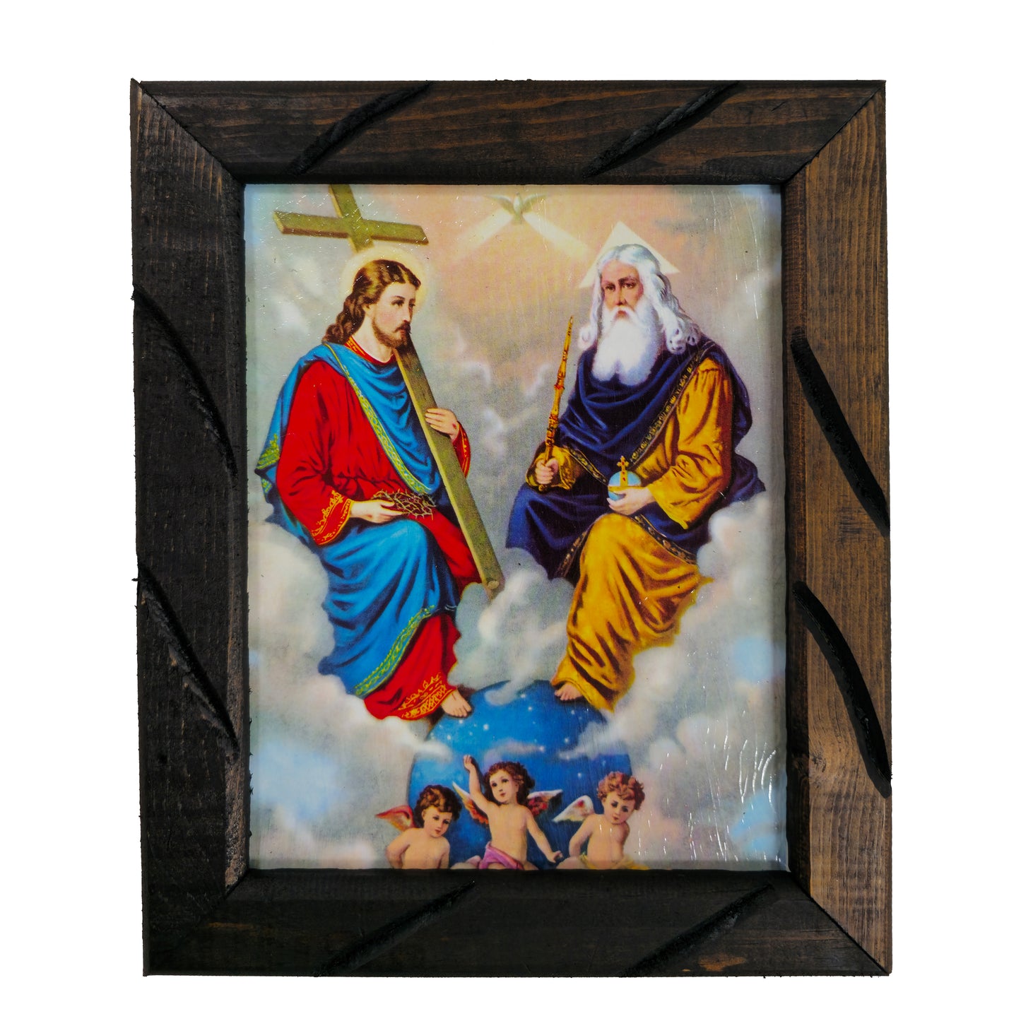 CR.- CUADRO RUSTICO CHICO SANTISIMA TRINIDAD 10X12