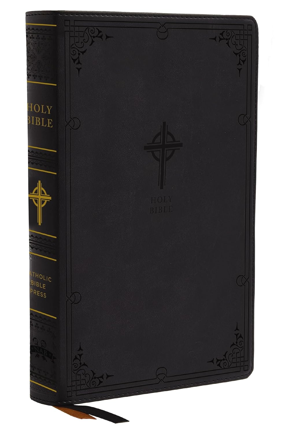 Biblia NABRE Edición Católica Letra Grande Tapa Cuero Negro