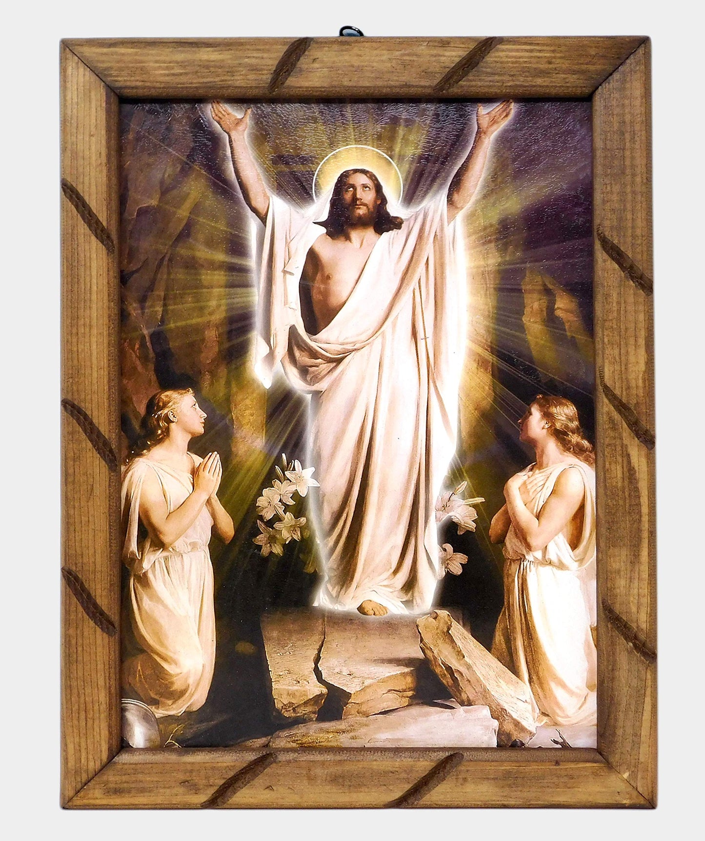 CR.- CUADRO RUSTICO CHICO JESUS RESUCITADO 12X10 PULGADAS