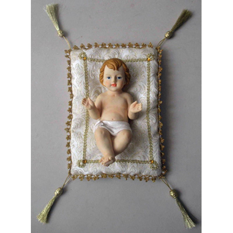 Cojín dorado marfil para Niño Jesús de 8 pulgadas