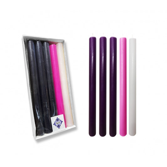 Velas de Adviento navideñas, set de 5