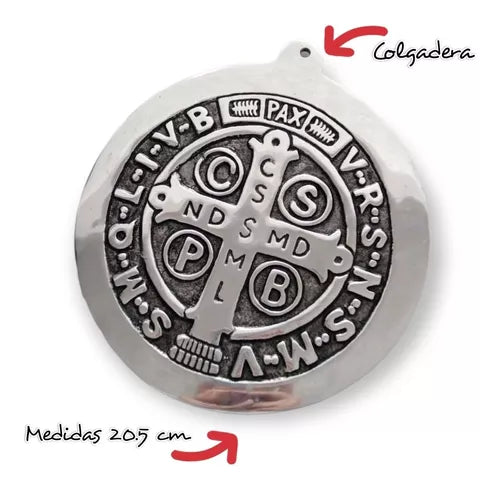 P8.- MEDALLON SAN BENITO DE PARED PEWTER