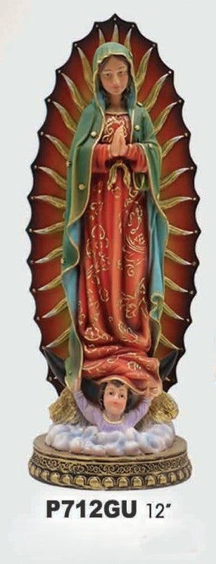 Virgen de Guadalupe de poliresina de 12 pulgadas