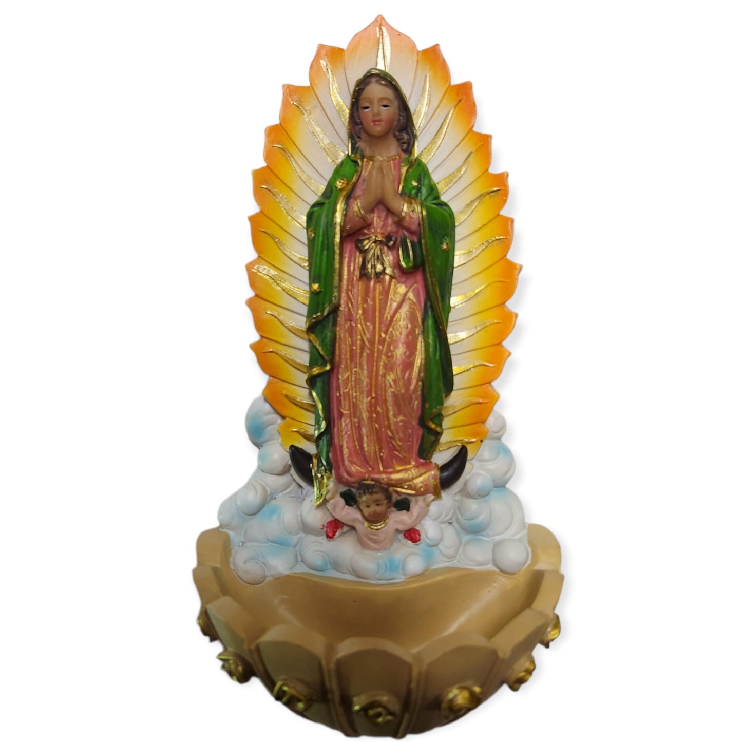 PILETA DE AGUA BENDITA CON LA VIRGEN DE GUADALUPE